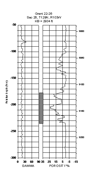 Log of core interval