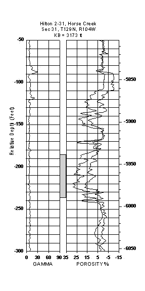 Log of core interval