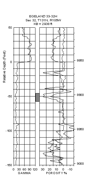 Log of core interval