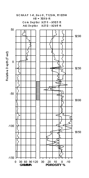 Log of core interval
