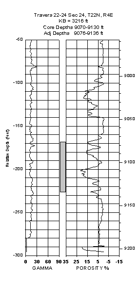 Log of core interval